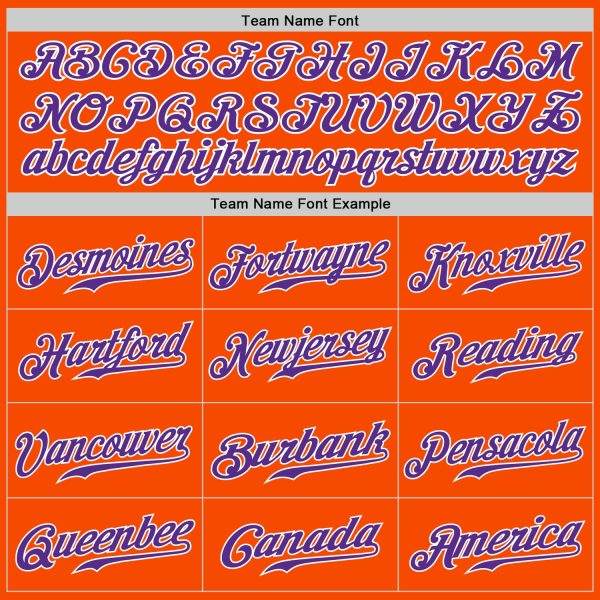 Custom Orange Purple-White Authentic Split Fashion Baseball Jersey - Image 5