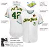 Custom White Green-Gold Authentic Baseball Jersey - Image 3
